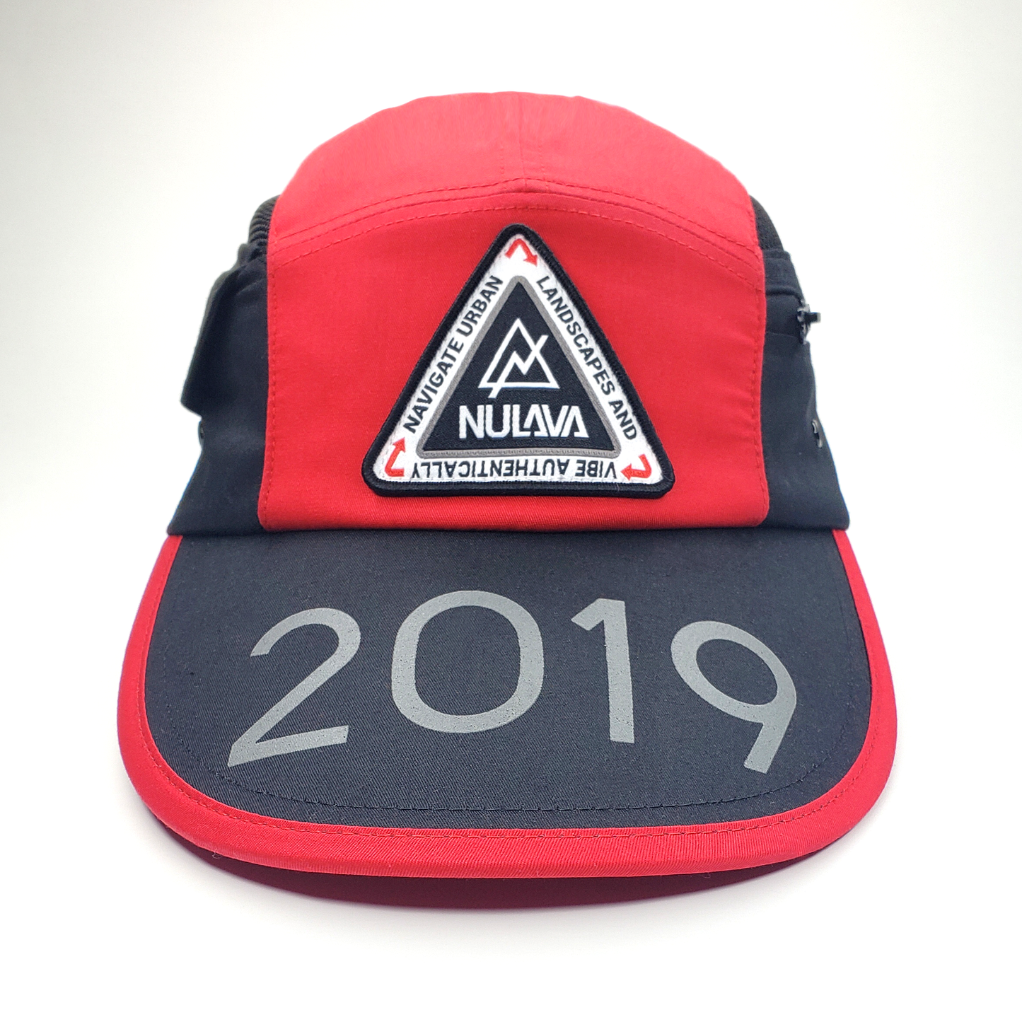 Nulava 5 Panel Long Bill Camp Cap – Red & Black 2019 Edition