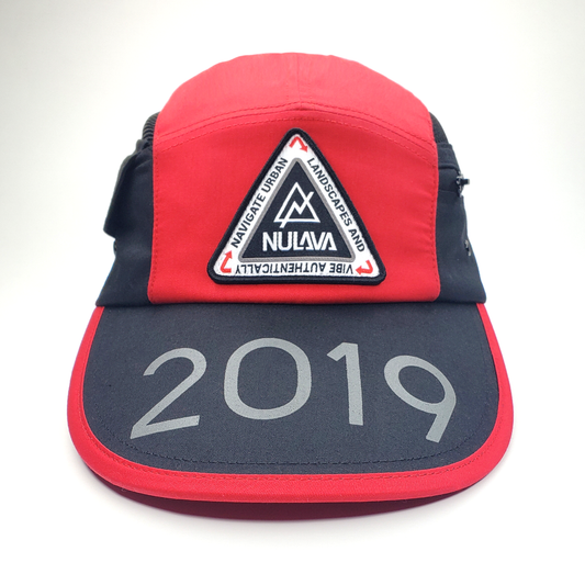 Nulava 5 Panel Long Bill Camp Cap – Red & Black 2019 Edition