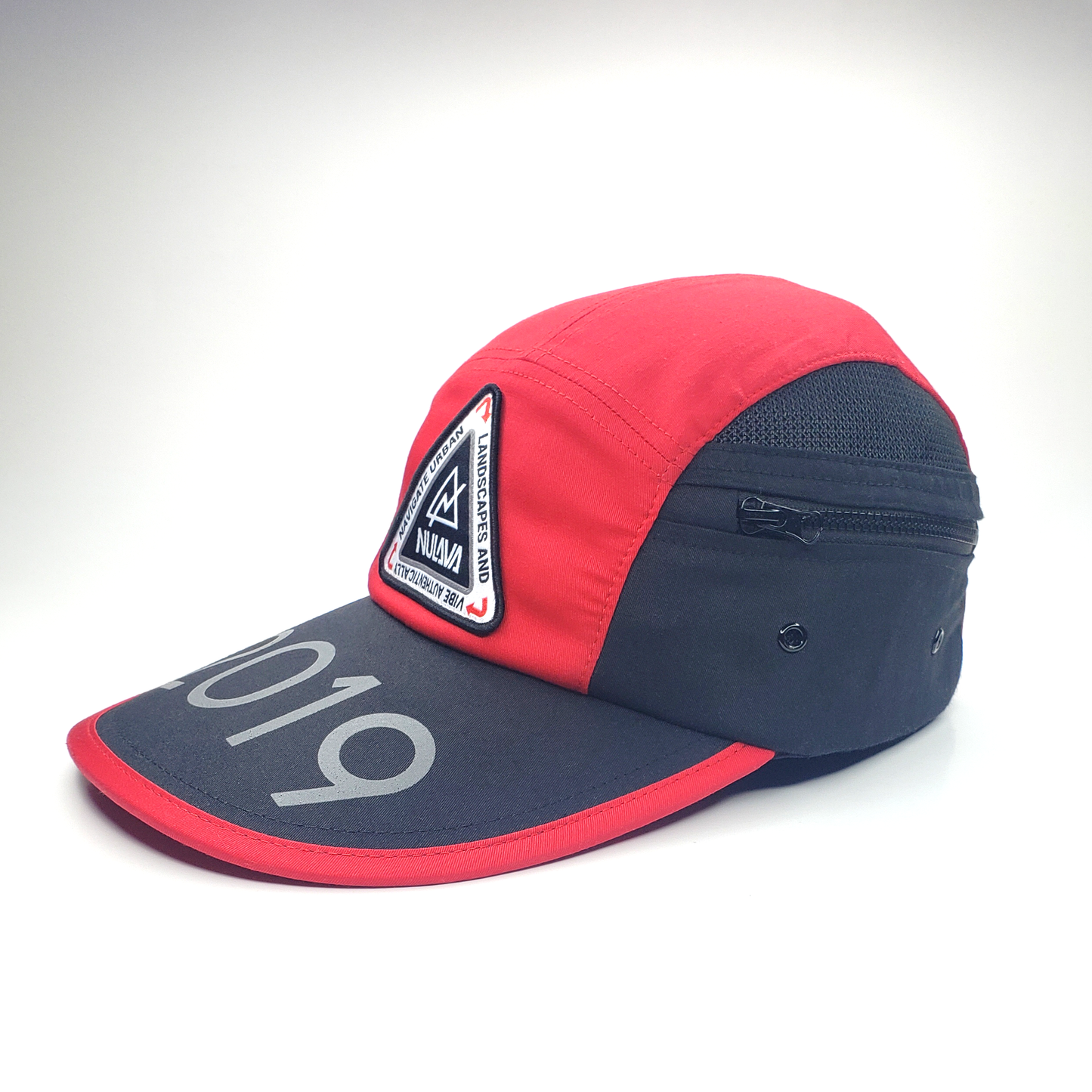 Nulava 5 Panel Long Bill Camp Cap – Red & Black 2019 Edition