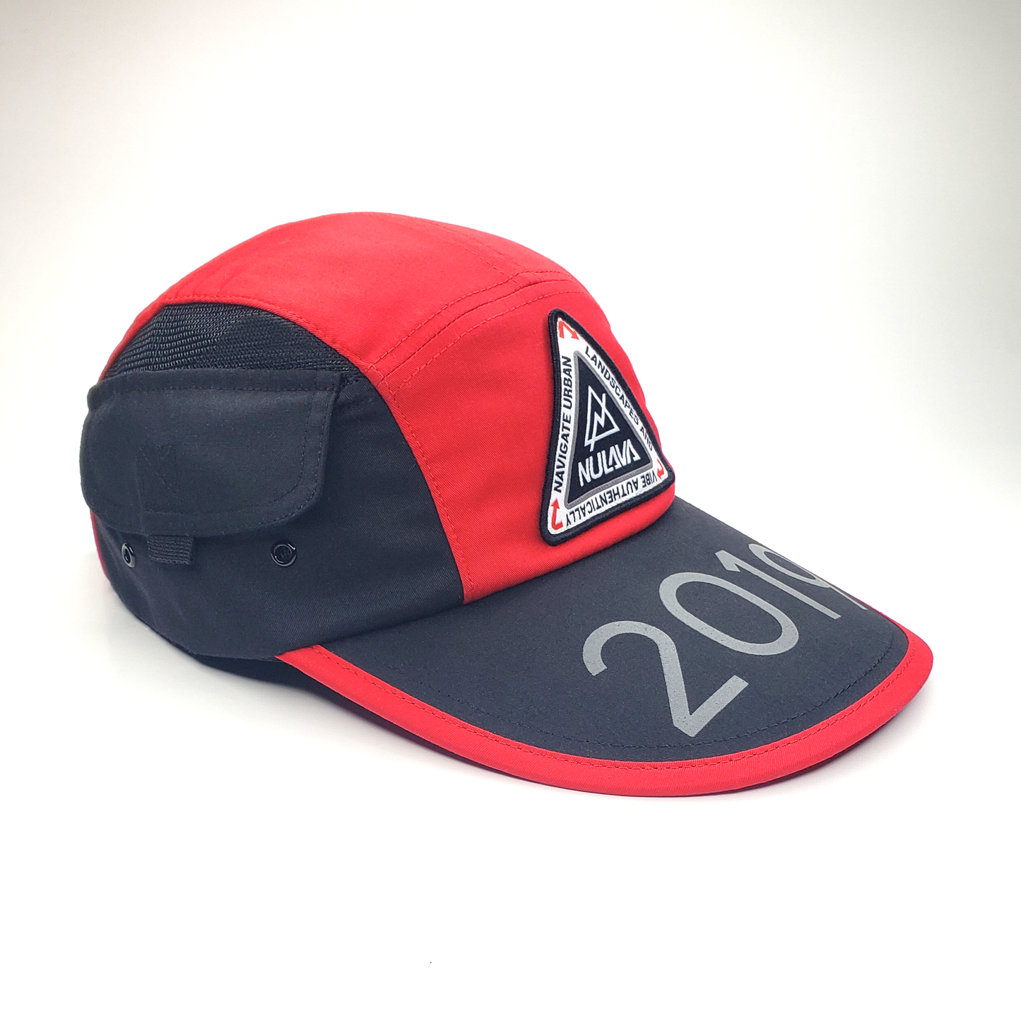 Nulava 5 Panel Long Bill Camp Cap – Red & Black 2019 Edition