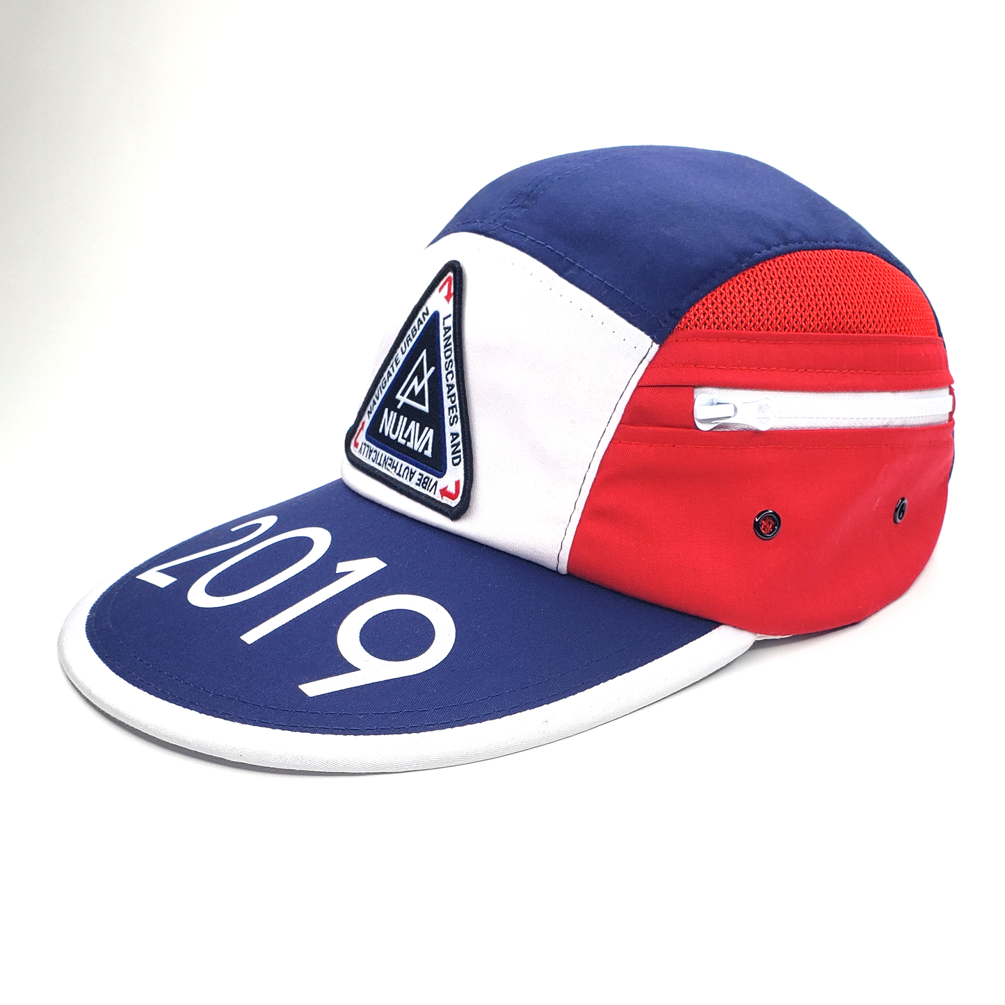 Nulava 5-Panel Long Bill Camp Cap – Red/White/Blue 2019 Edition
