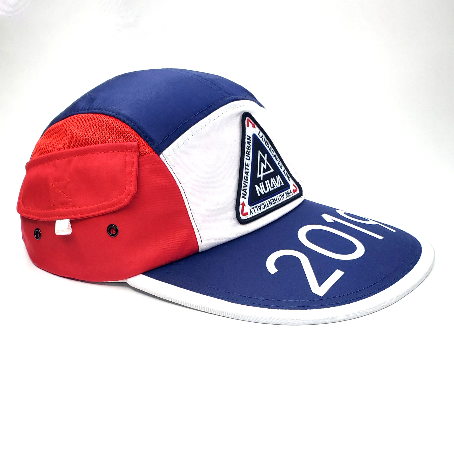 Nulava 5-Panel Long Bill Camp Cap – Red/White/Blue 2019 Edition